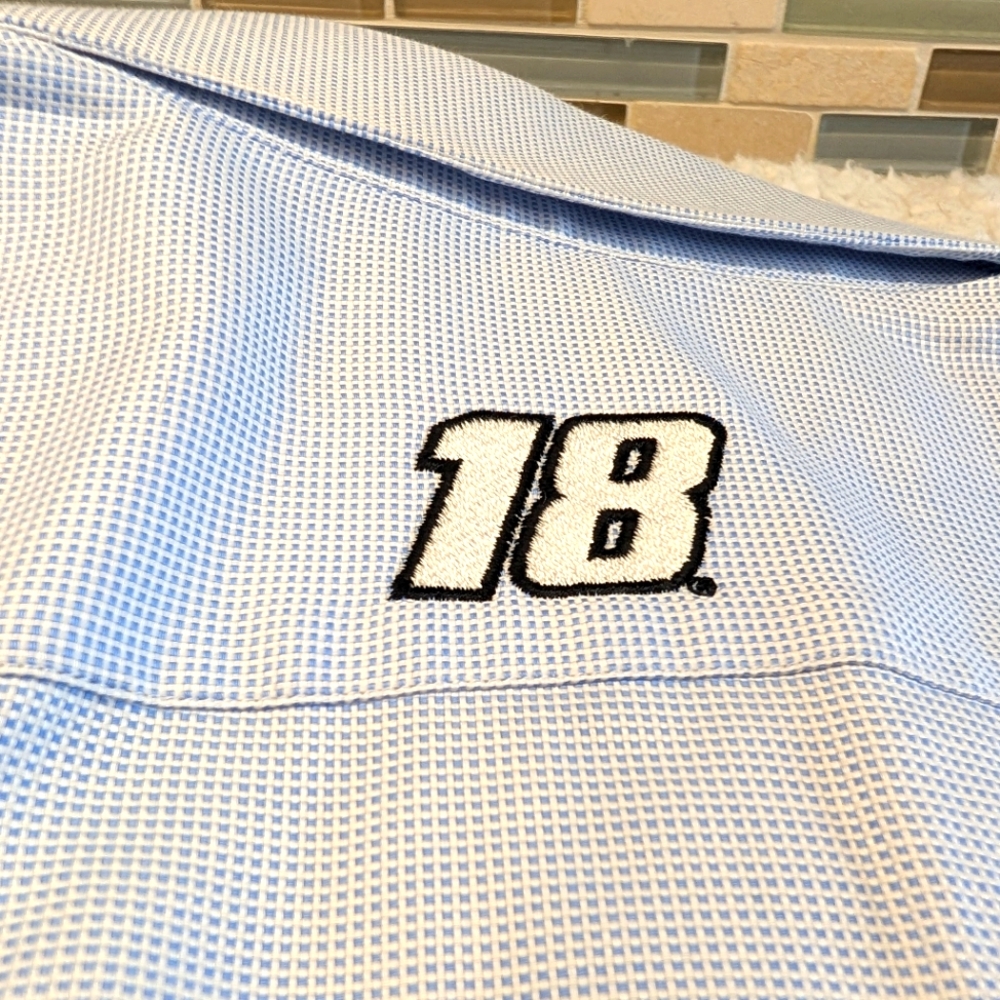Hammer Made M&M Racing #18, Men's Collared Shirt Sz 39 15.5, W Embroidered Logos - Picture 3 of 9
